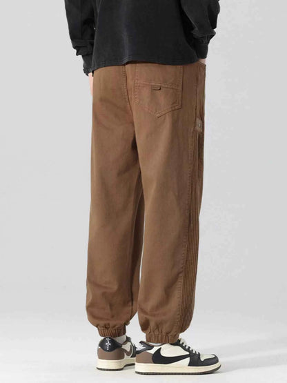 Men's Plus Size Drawstring Cargo Joggers with Pockets