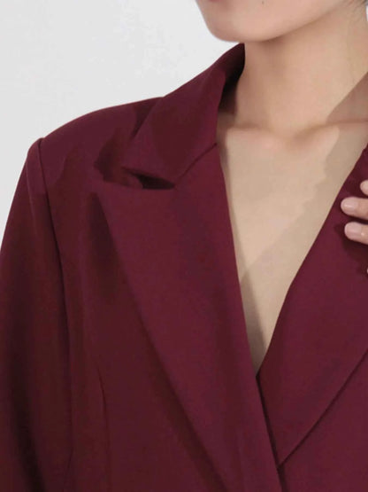 Ruffle Hem Double-Breasted Blazer Dress
