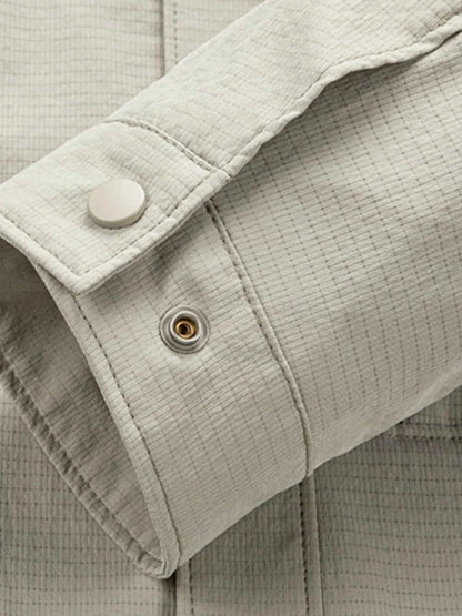 Men's Plus Size Button Up Long Sleeve Jacket