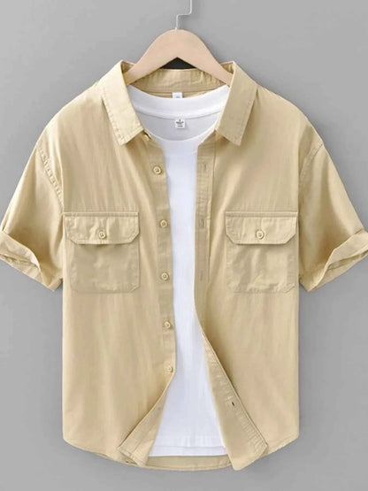 Men's Plus Size Button Up Short Sleeve Shirt