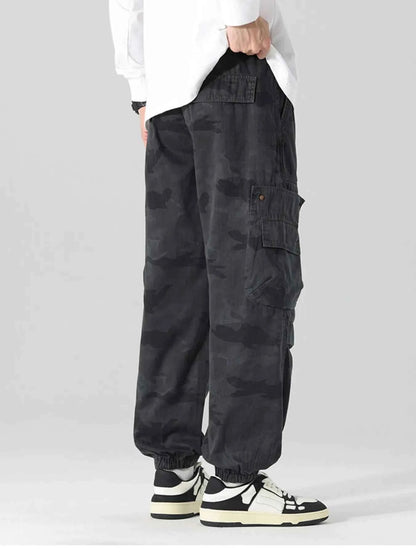 Men's Plus Size Camouflage Cargo Pants with Multi-Pocket