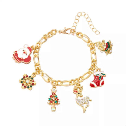 Christmas 18K Gold-Plated Charm Bracelet