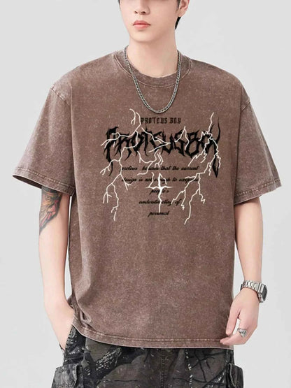 Men's Graphic Round Neck Short Sleeve T-Shirt