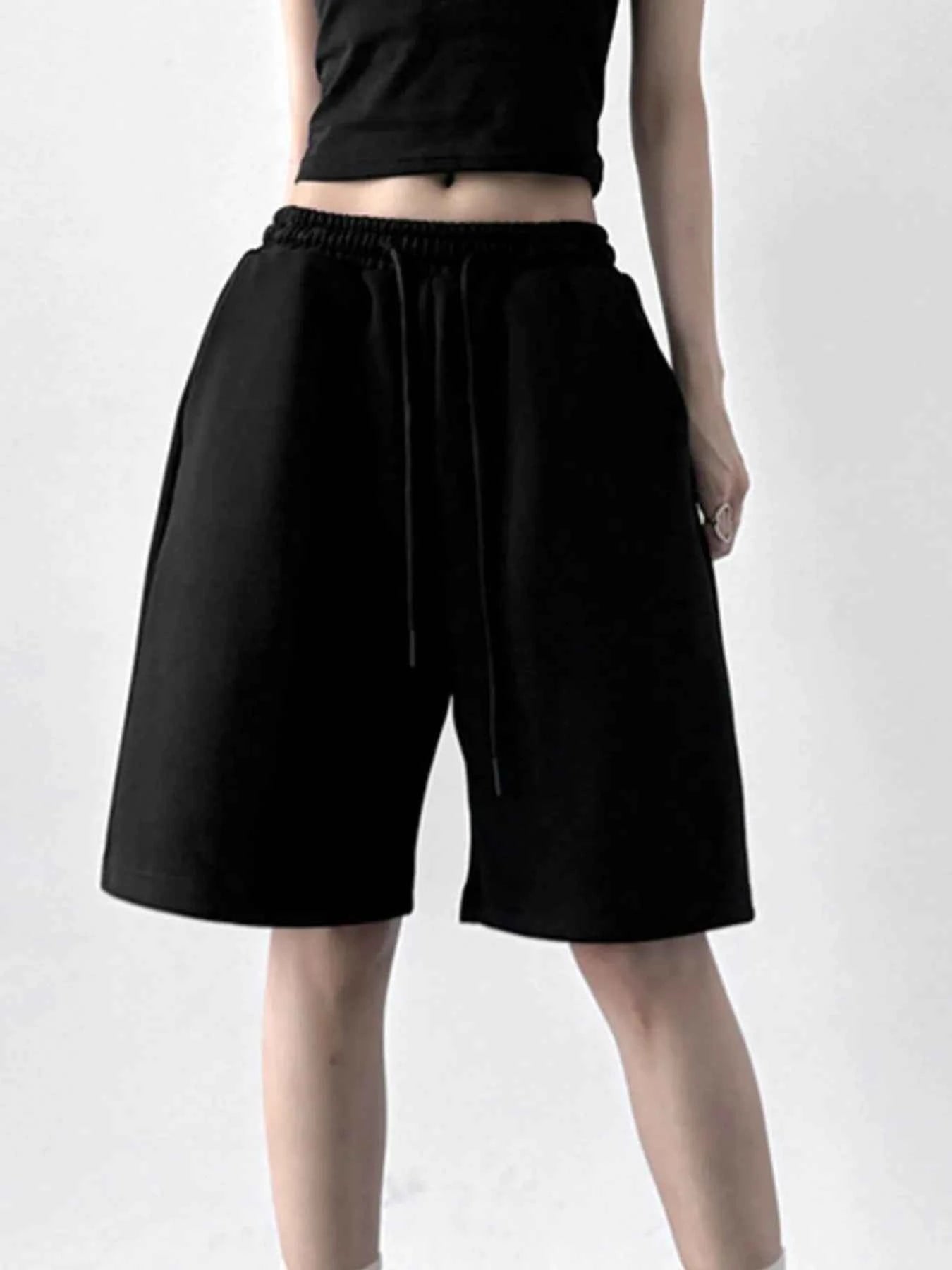 Drawstring Wide Leg Shorts