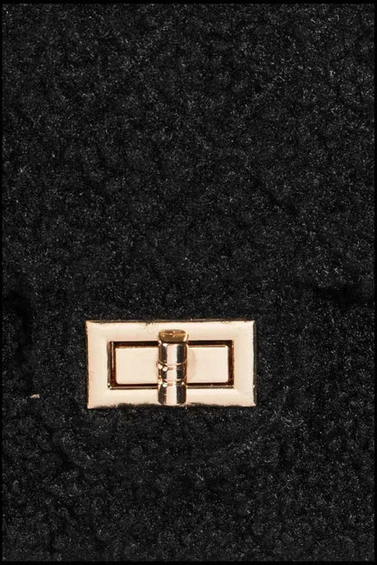 Fame Faux Fur Rectangle Crossbody Bag