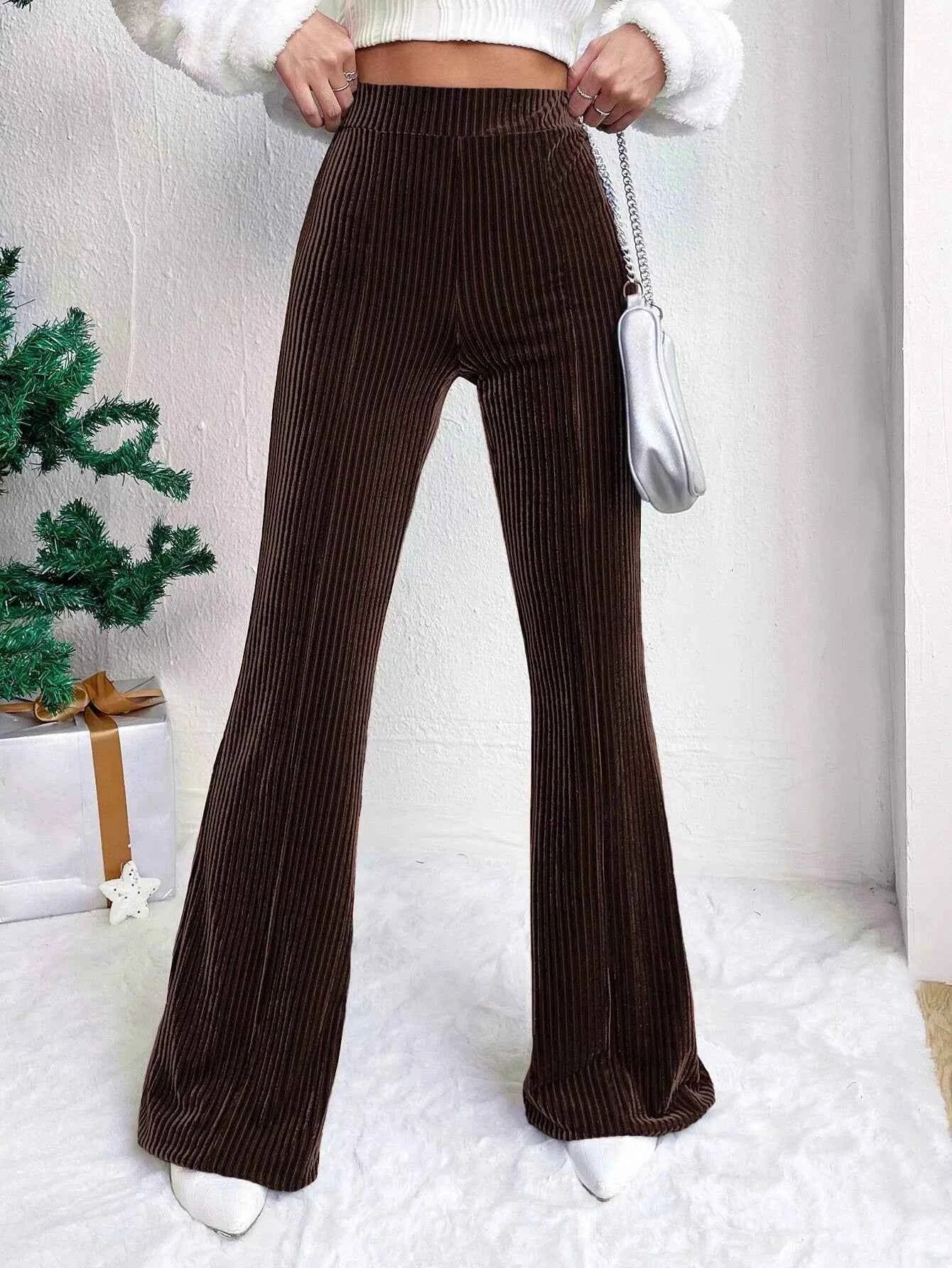 Corduroy High Waist Flare Pants