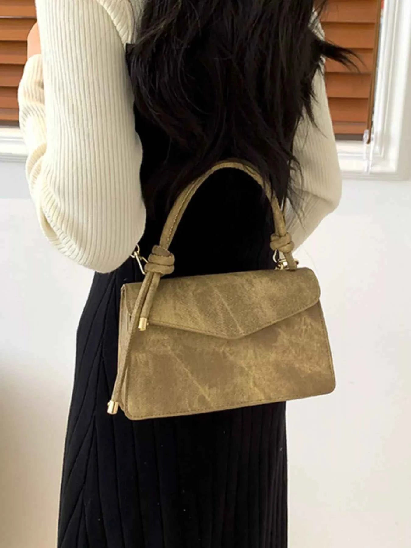 Flap Crossbody Bag with Top Handle