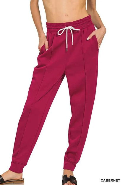 Zenana Drawstring Scuba Sweatpants with Pockets