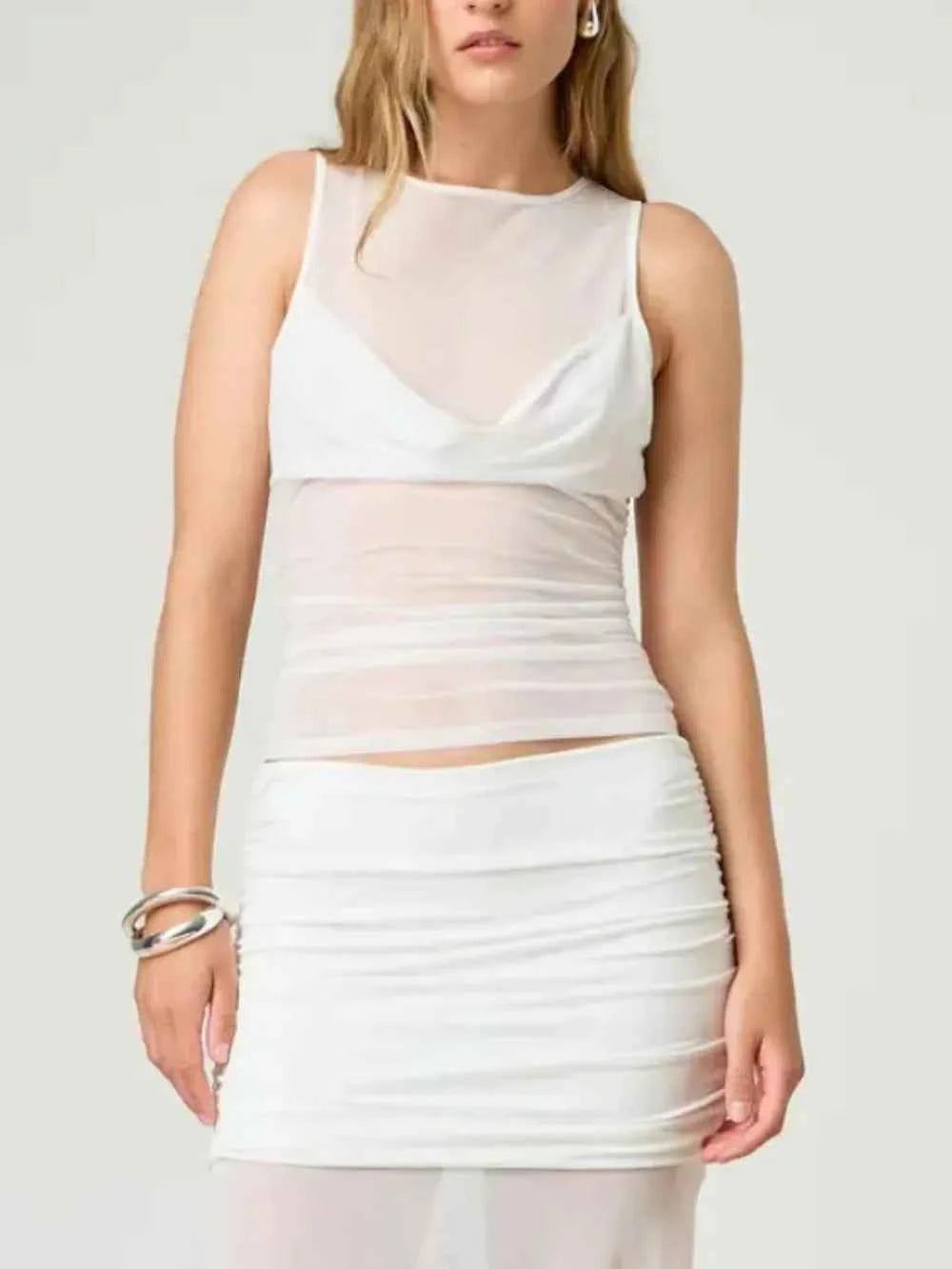 Ruched Round Neck Tank