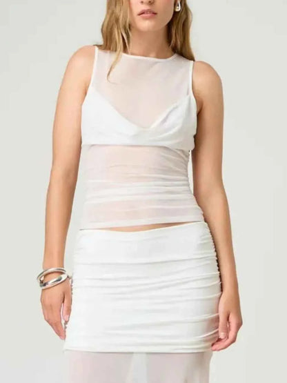Ruched Round Neck Tank