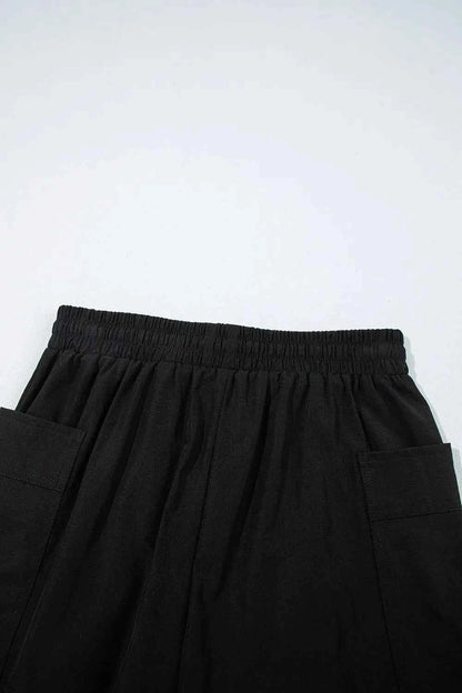 Cargo Pocket Elastic Waist Active Casual Skort