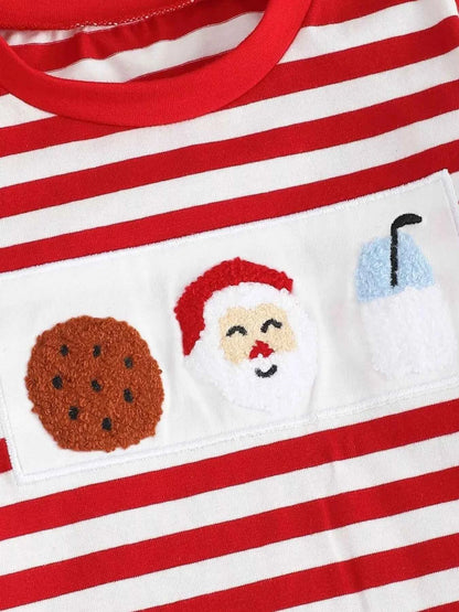 Children's Christmas Striped Pajama Set