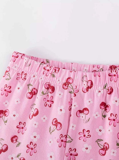 Children's Cherry Print Summer Outfit Set