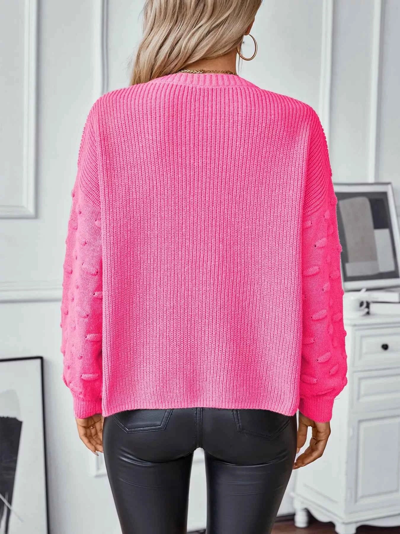 Pocket Detail Round Neck Sweater