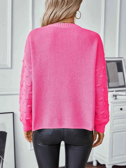 Pocket Detail Round Neck Sweater