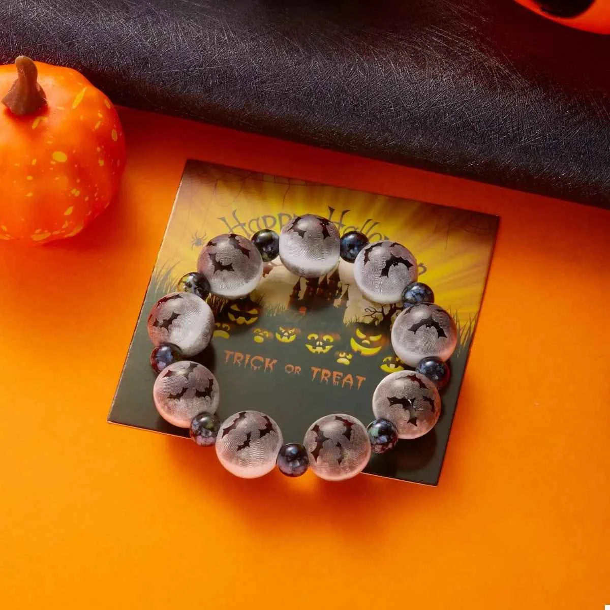 Halloween Beaded Necklace and Bracelet Set