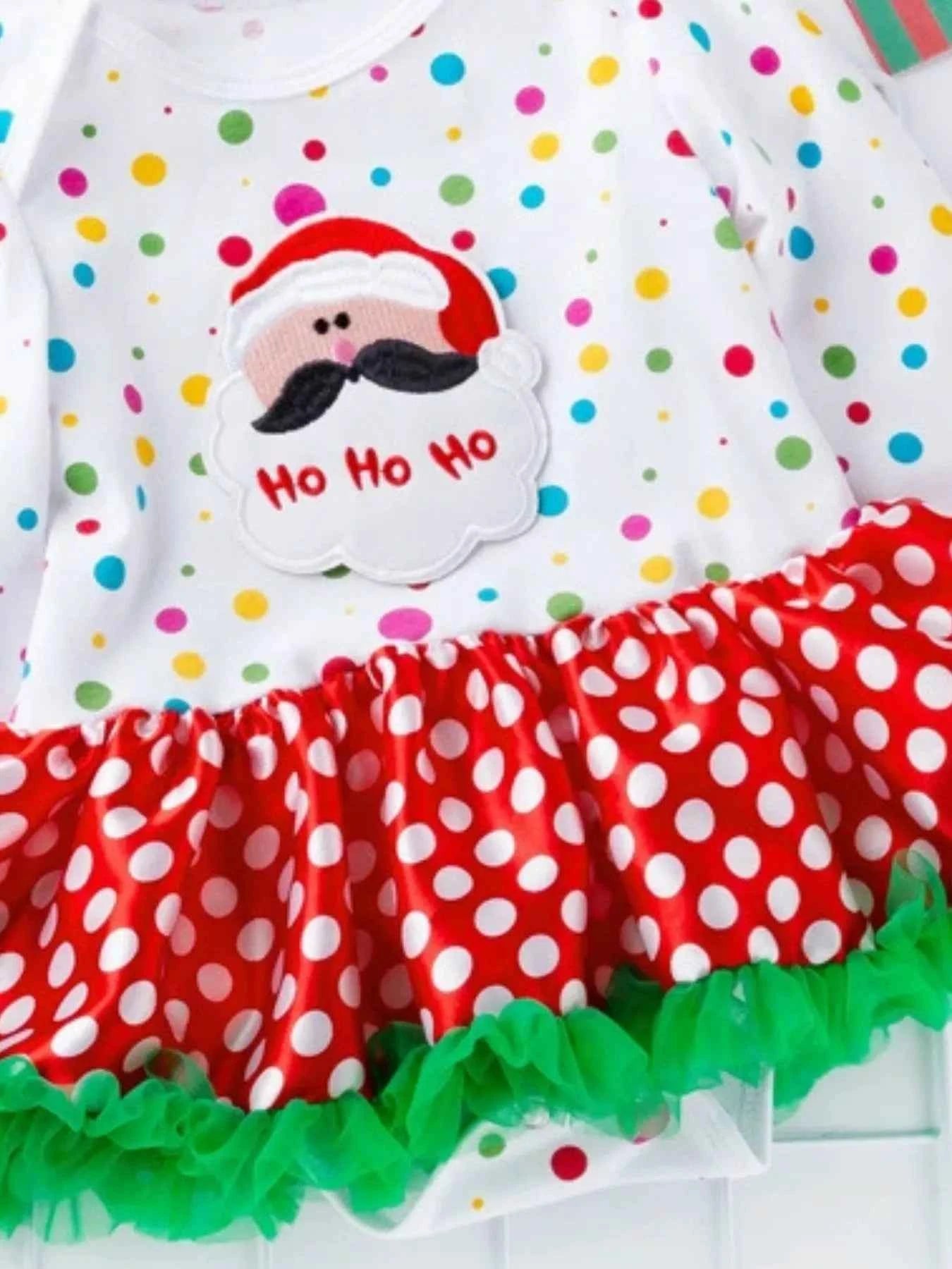 Children's Christmas One Piece Dress with Headband