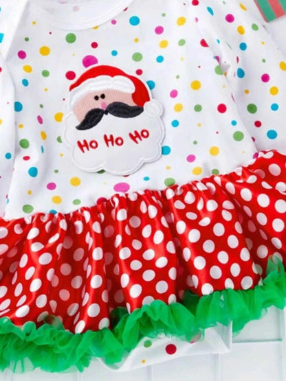 Children's Christmas One Piece Dress with Headband