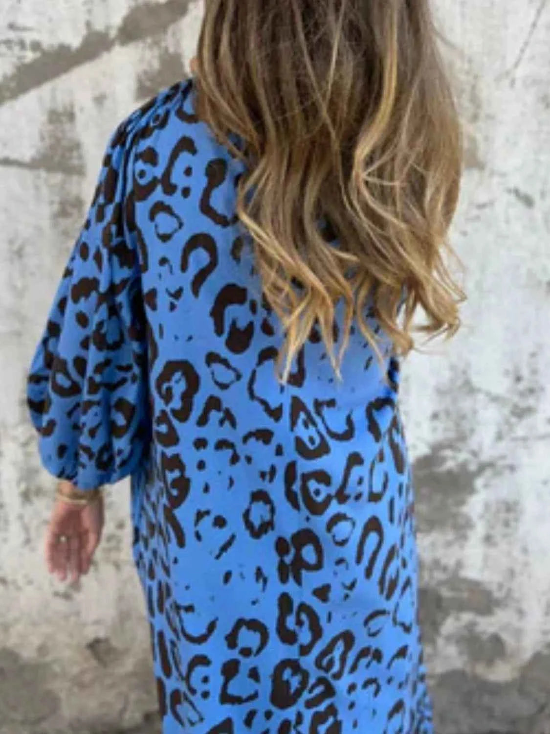 Full Size Printed V-Neck Dress with Pockets Plus Size