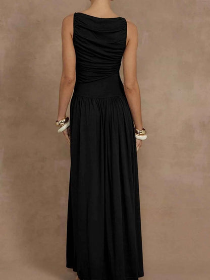 Full Size Ruched Sleeveless Maxi Dress Plus Size