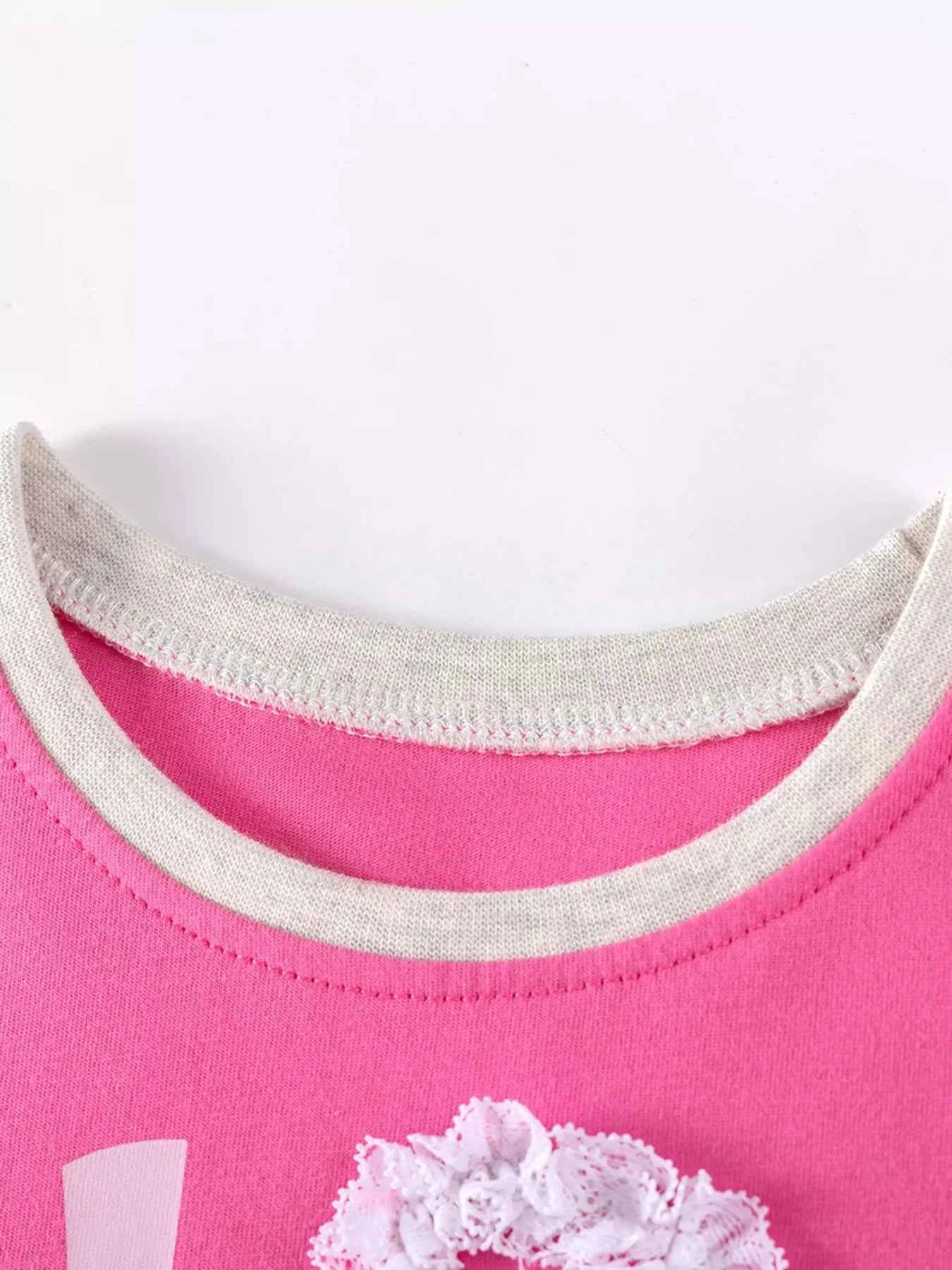 Children's Love Round Neck Tulle Dress