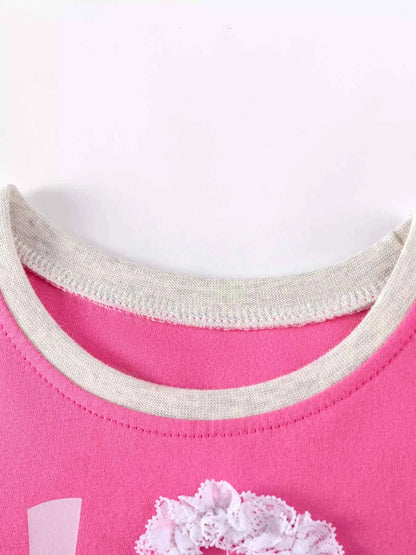 Children's Love Round Neck Tulle Dress