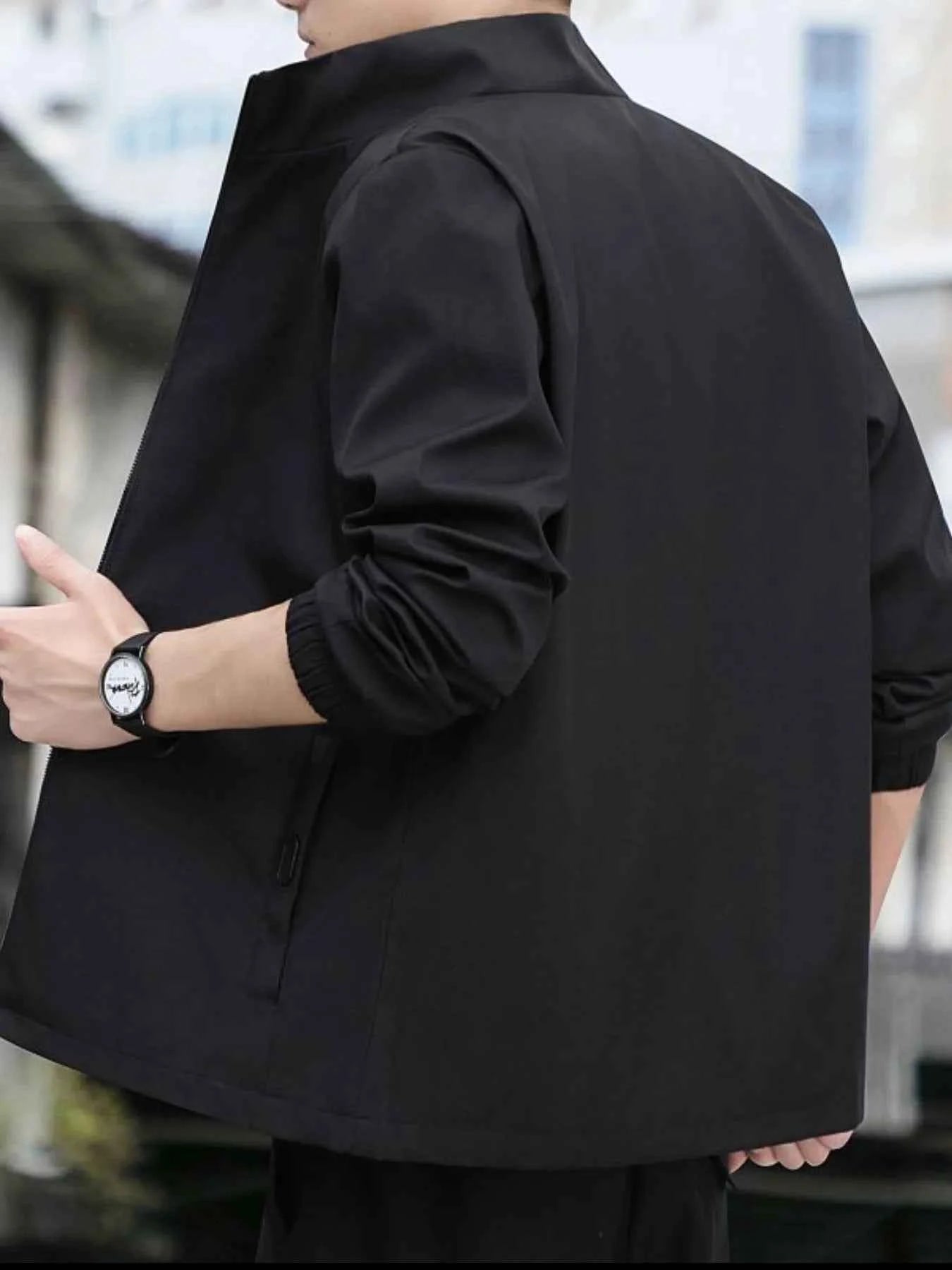 Men's Plus Size Zip Up Long Sleeve Jacket