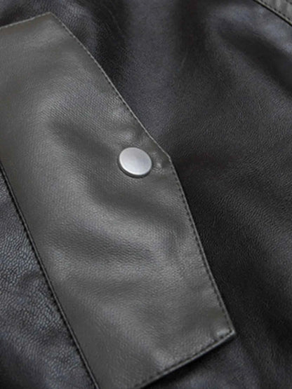 Men's Faux Fur Hooded Contrast Bomber Jacket