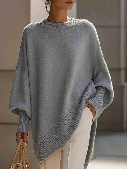 Ribbed Batwing Sleeve Oversized Sweater