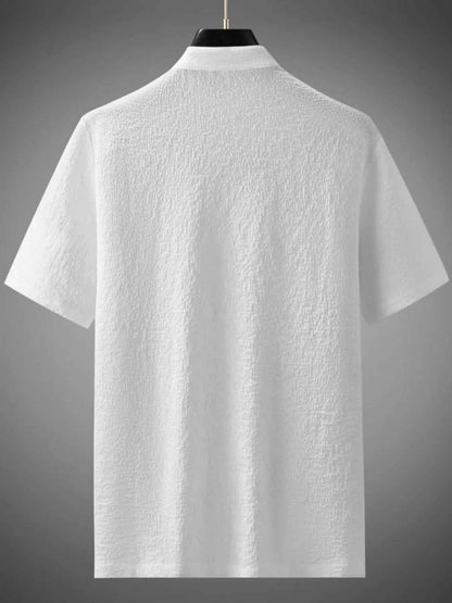 Men's Plus Size Button Up Short Sleeve Top and Pants Set