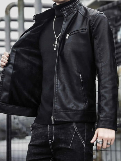 Men's Plus Size Zip Up Long Sleeve Jacket