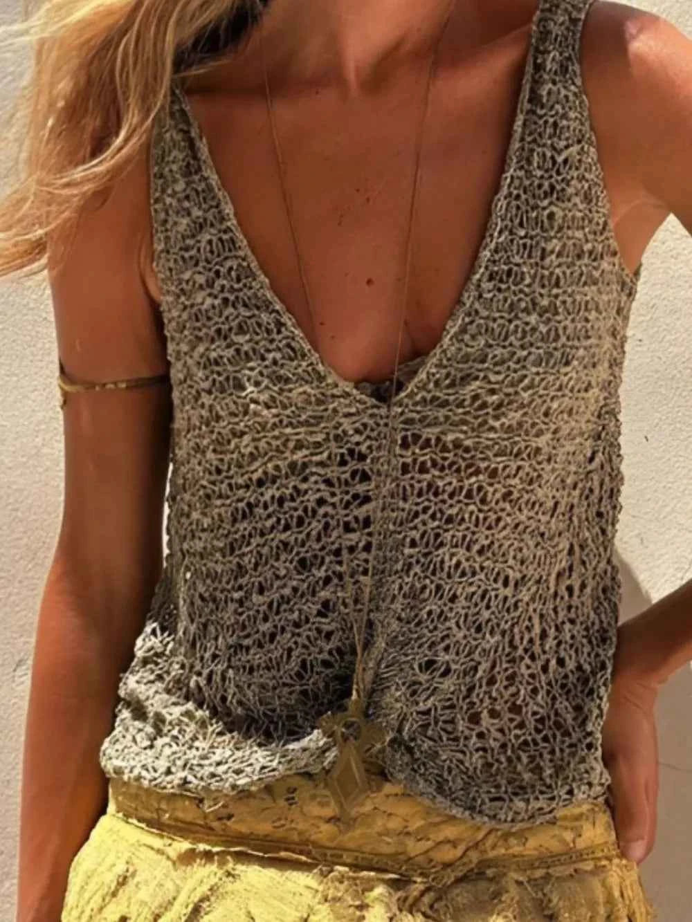 Crochet V-Neck Tank
