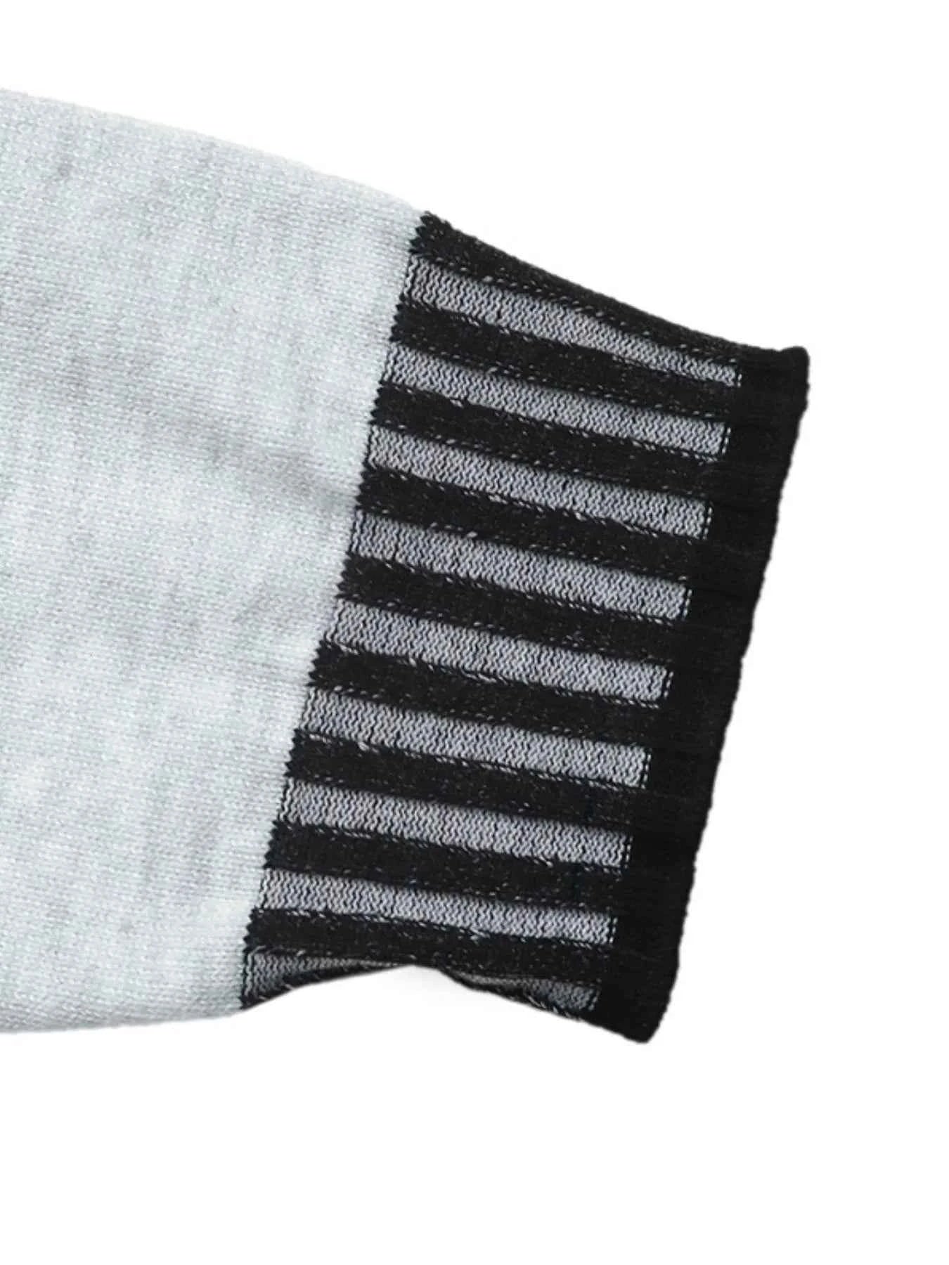 Striped Trim Tie Waist Sweater Dress