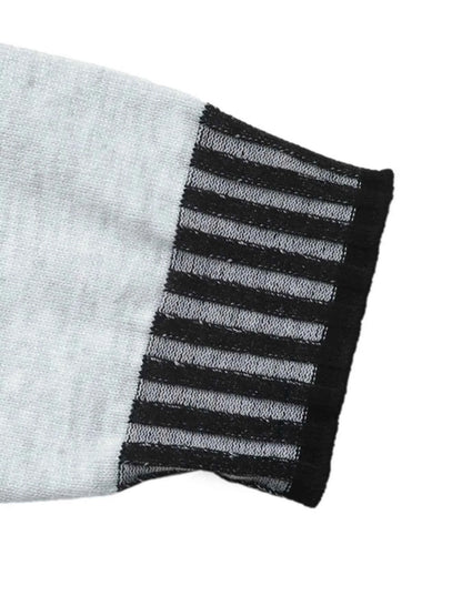 Striped Trim Tie Waist Sweater Dress