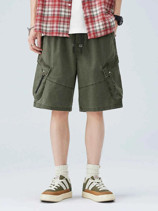Men's Plus Size Cargo Shorts with Multiple Pockets