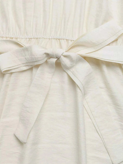 Lace Trimmed Slit Maxi Dress