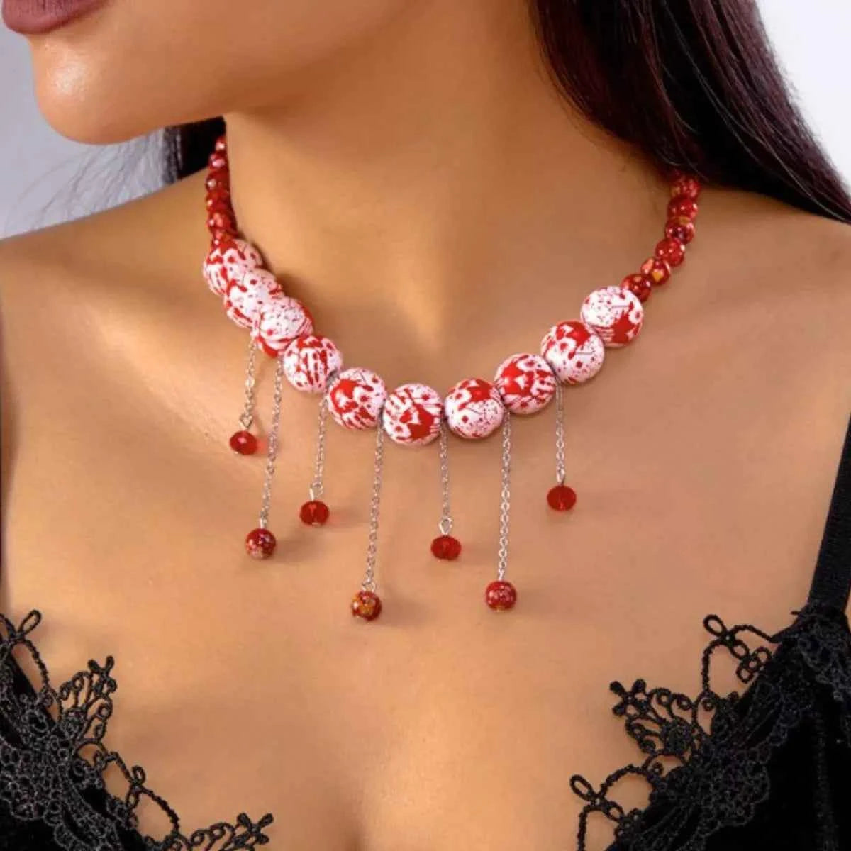 Halloween Theme Necklace with Dangling Beads