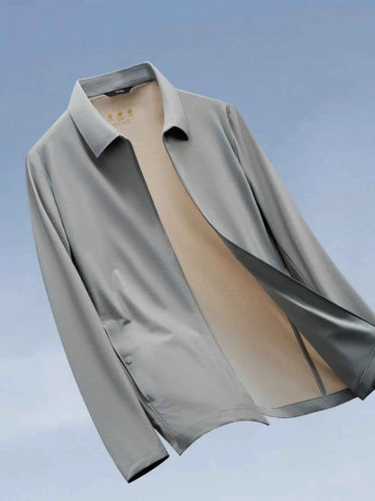 Men's Plus Size Zip Up Long Sleeve Jacket