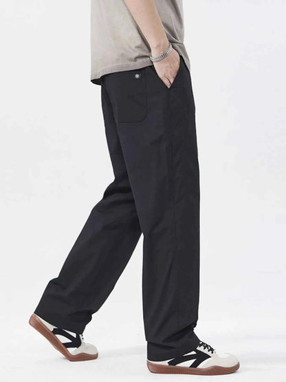 Men's Full Size Casual Lightweight Wide-Leg Pants Plus Size