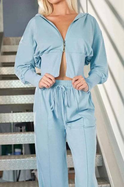 Zip-Up Hoodie and Pants Active Set