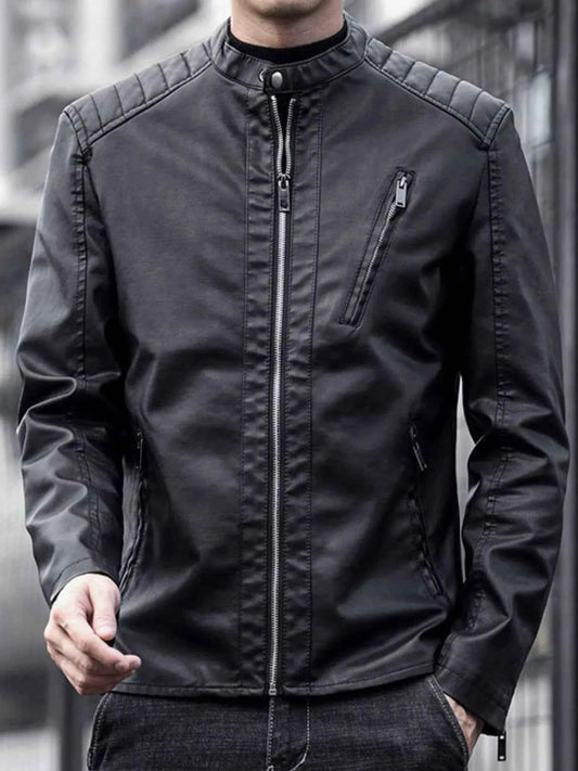 Men's Plus Size Zip Up Long Sleeve Jacket