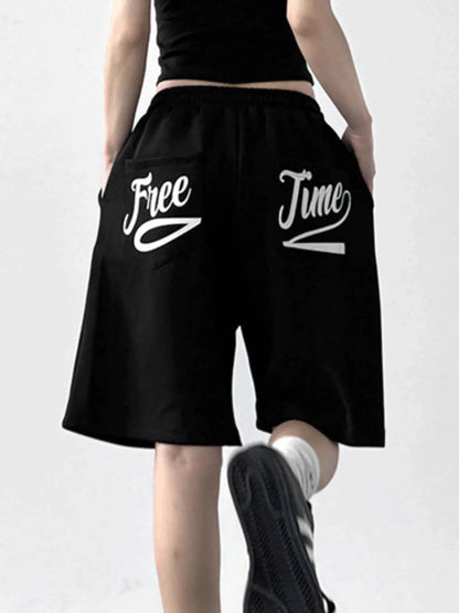 Drawstring Wide Leg Shorts