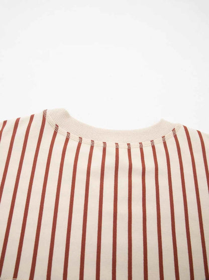 Striped Crew Neck Casual Sweatshirt