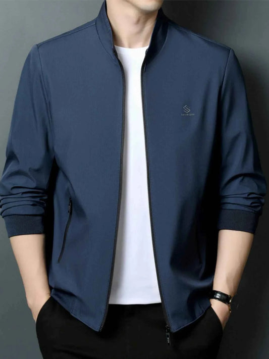 Men's Plus Size Zip Up Long Sleeve Jacket