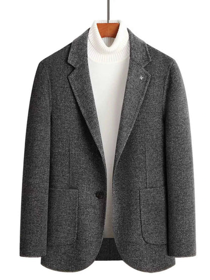 Men's Plus Size One Button Long Sleeve Blazer