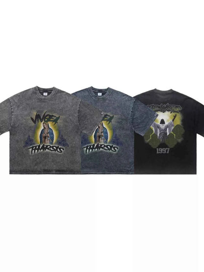 Men's Graphic Round Neck Short Sleeve T-Shirt