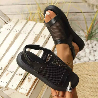 Mesh Open Toe Platform Sandals