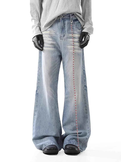 Men's Washed Wide Leg Jeans