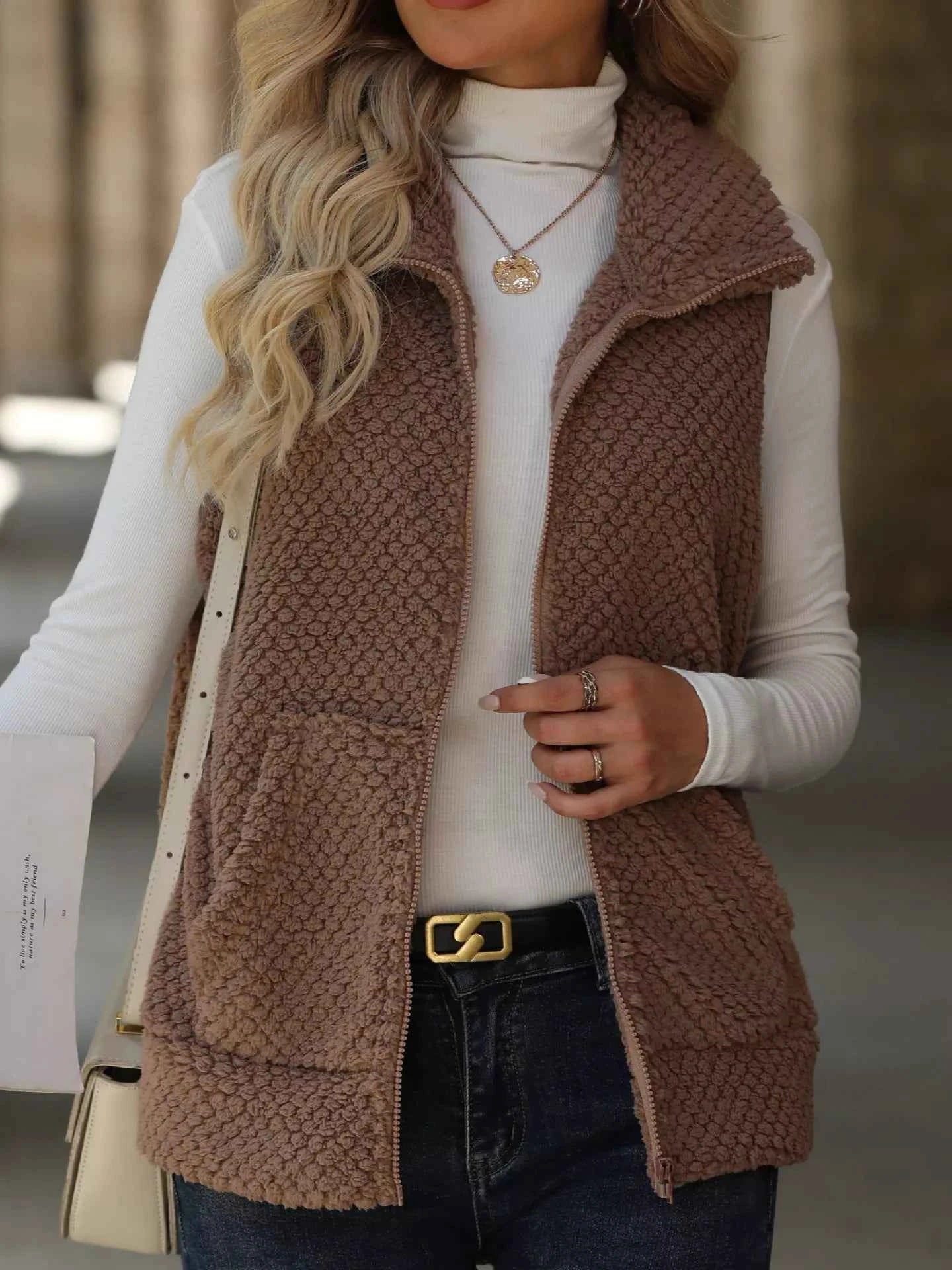 Zip-Up Vest Coat