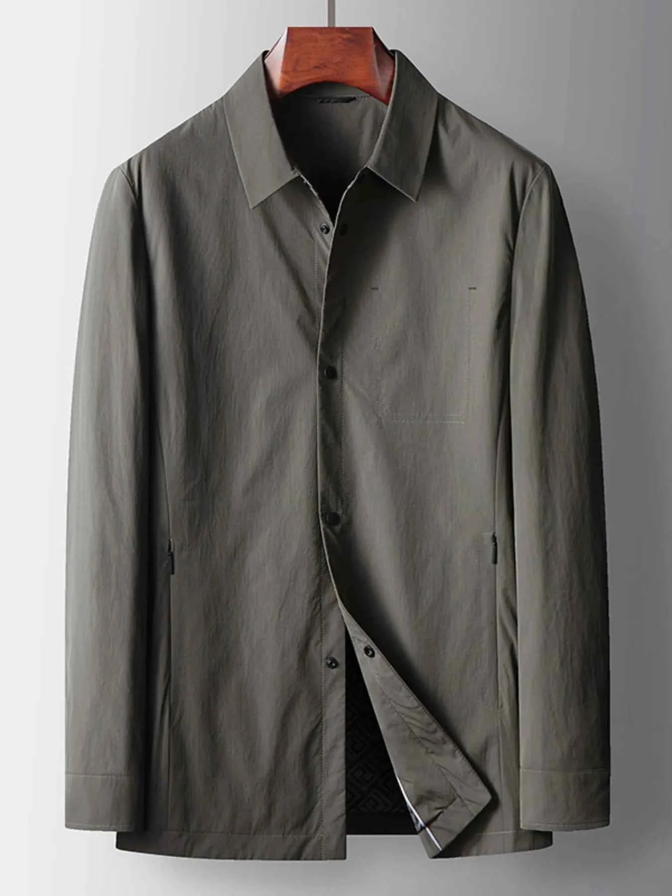 Men's Plus Size Button Up Long Sleeve Jacket